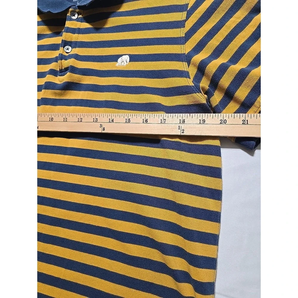 Banana Republic Men Large‎ Yellow Stripe Polo Short Sleeve Shirt